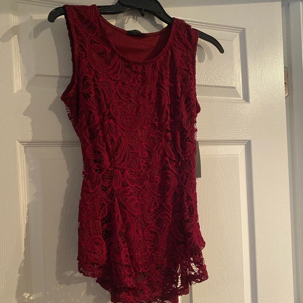 Lace peplum top